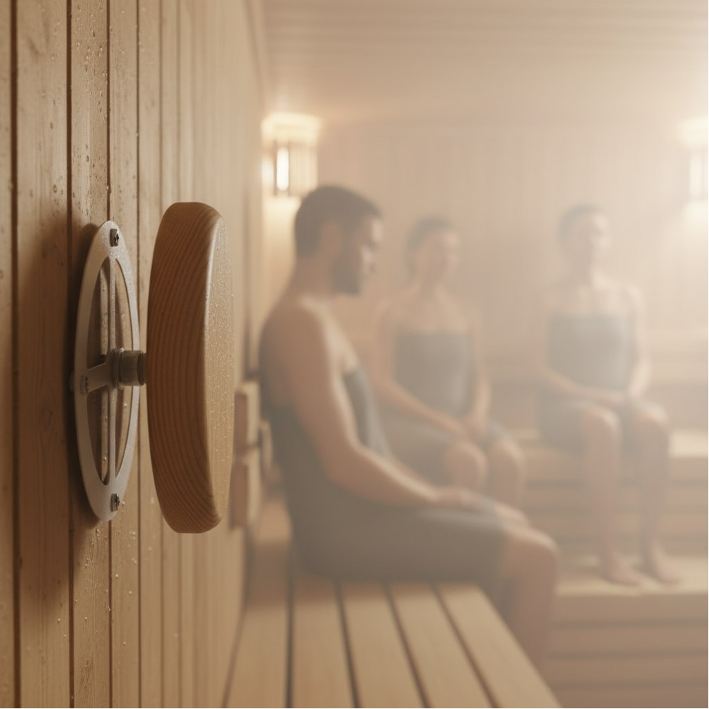 Клапан тарельчатый для бани и сауны, диаметр 100 мм, термодревесина