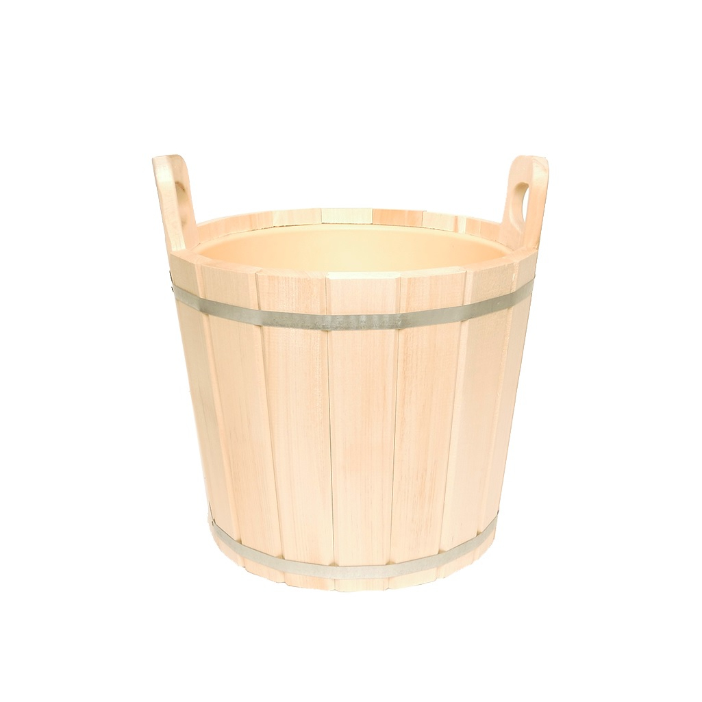 Запарник для бани и сауны, ПЛ-42, объем 12 л, липа, вставка из пластика, дерево