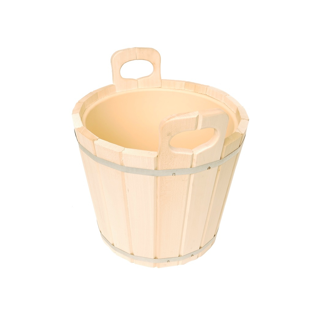 Запарник для бани и сауны, ПЛ-42, объем 12 л, липа, вставка из пластика, дерево