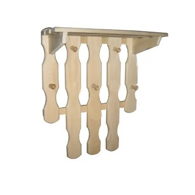 Вешалка с полкой Ручей 5 крючков Липа