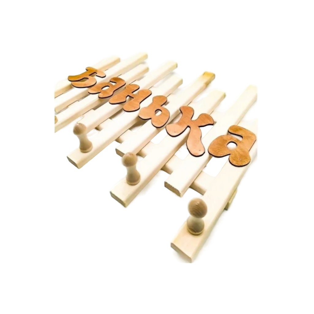 Вешалка Банька, Бацькина баня 30394, Липа, пять крючков, для бани и сауны, 70х380х510 мм, дерево