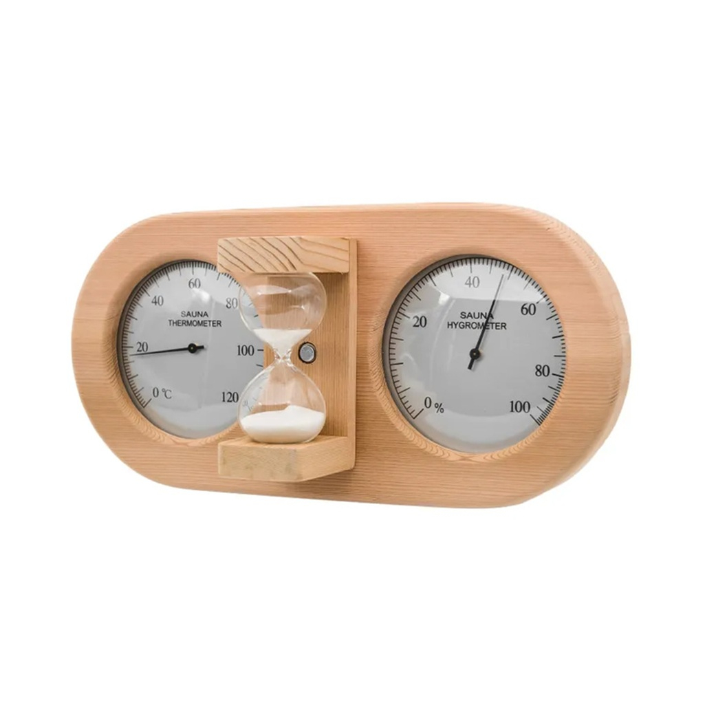 Станция банная 212F ТН-25R SILVER термогигрометр с песочными часами, кедр, светло-коричневый