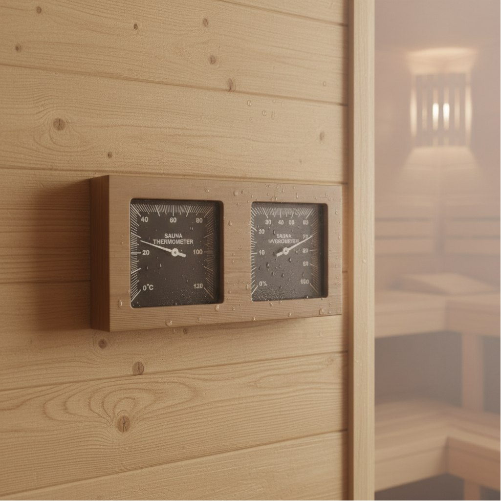 Станция банная 212F ТН-21 RB термогигрометр с песочными часами, канадский кедр, светло-коричневый