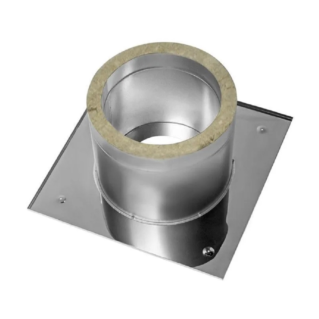 Потолочно проходной узел для дымоходов, d 150 мм, сталь 0.5 мм, AISI 409