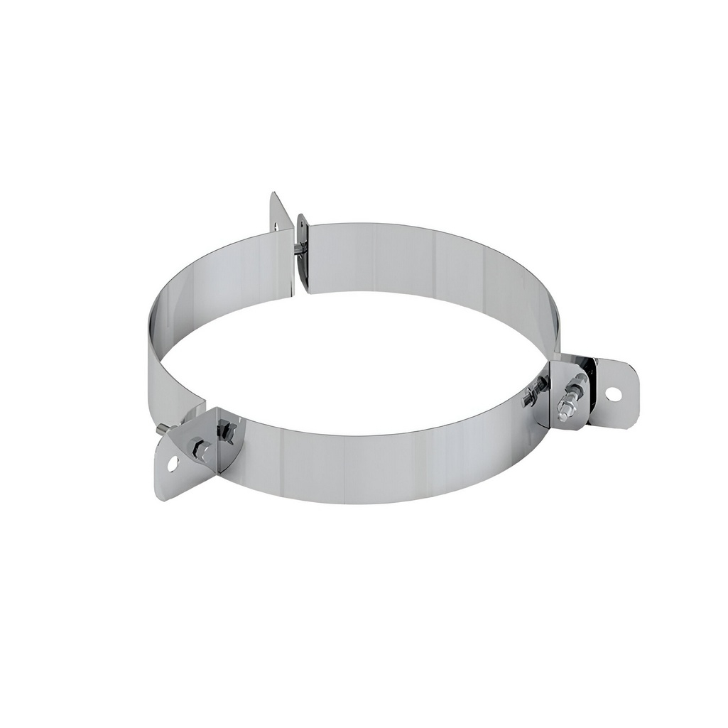 Хомут для дымохода составной Ferrum f5044 d 210 мм, обжимной, под растяжку, сталь 1 мм