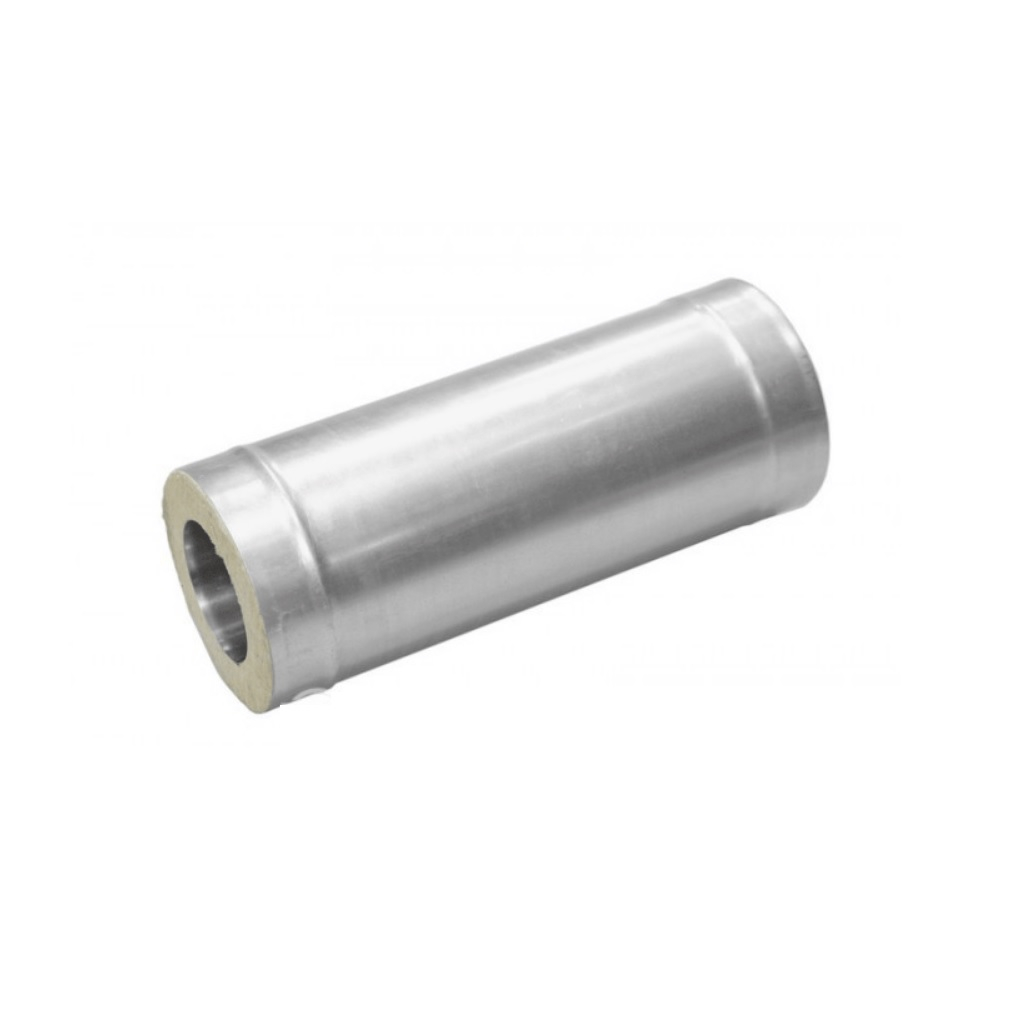 Труба для дымохода Дымоходофф ВН.С.150/230.55.К.ОО, 150х230 мм, оцинкованная сталь 0.5 мм, сэндвич-конструкция, 0.25 м