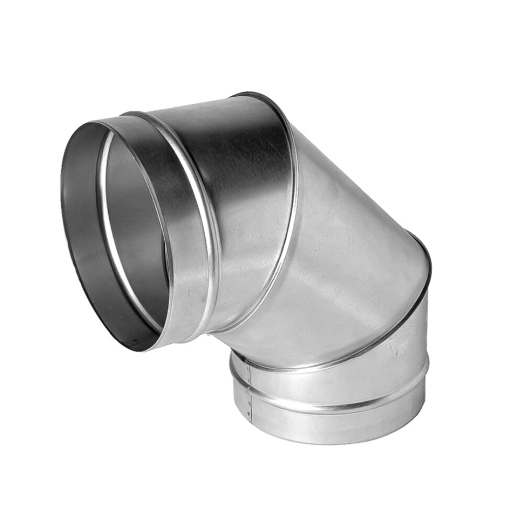 Отвод (колено) дымохода d 150 мм, угол 90 гр., оцинкованная сталь 0.5 мм