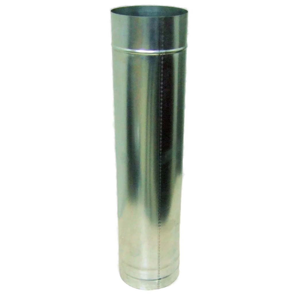 Труба для дымохода 100х500 мм, оцинкованная сталь 0.5 мм, серебристая