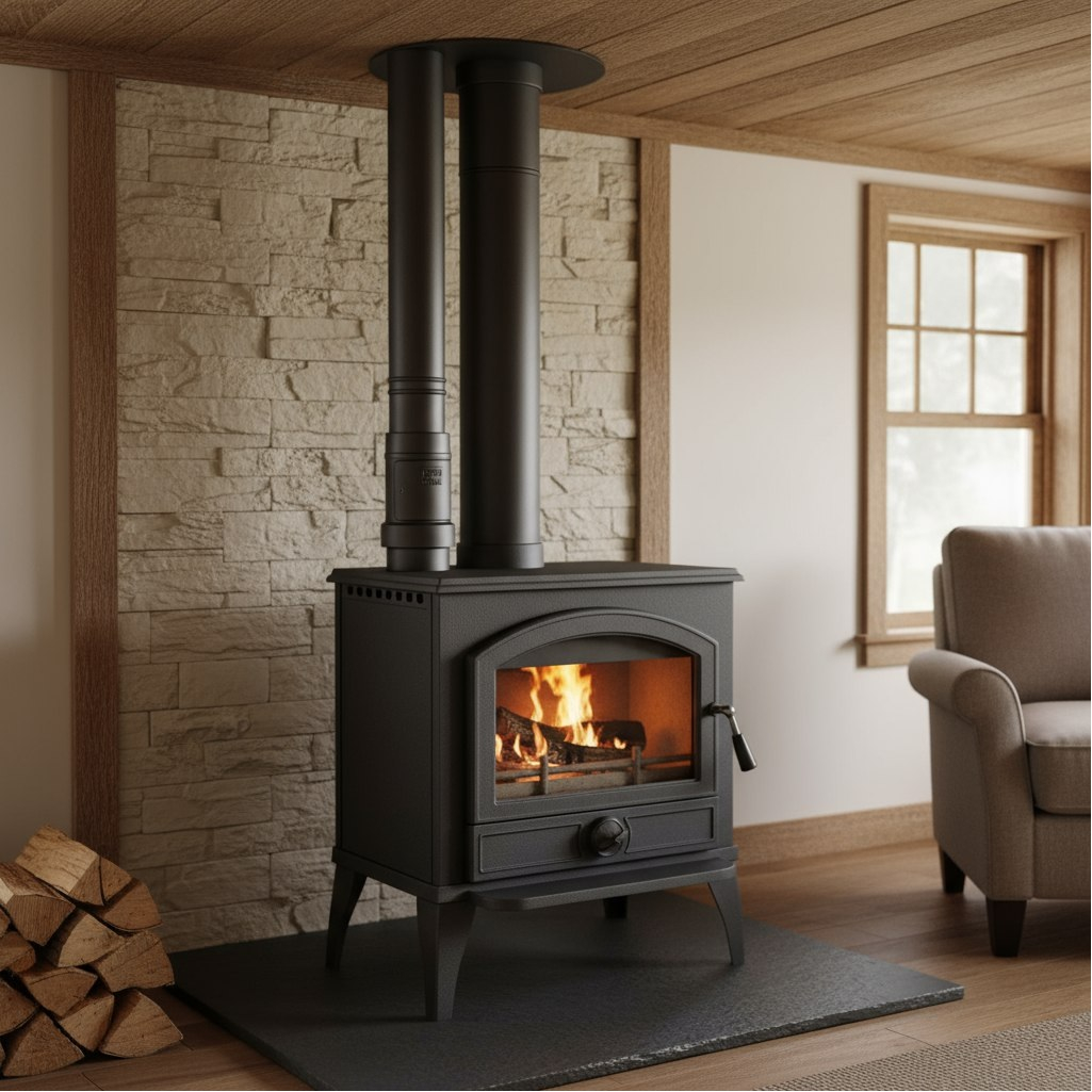 Дымоход стартовый, с ревизией, диаметр 115-136 мм, чугун, серый