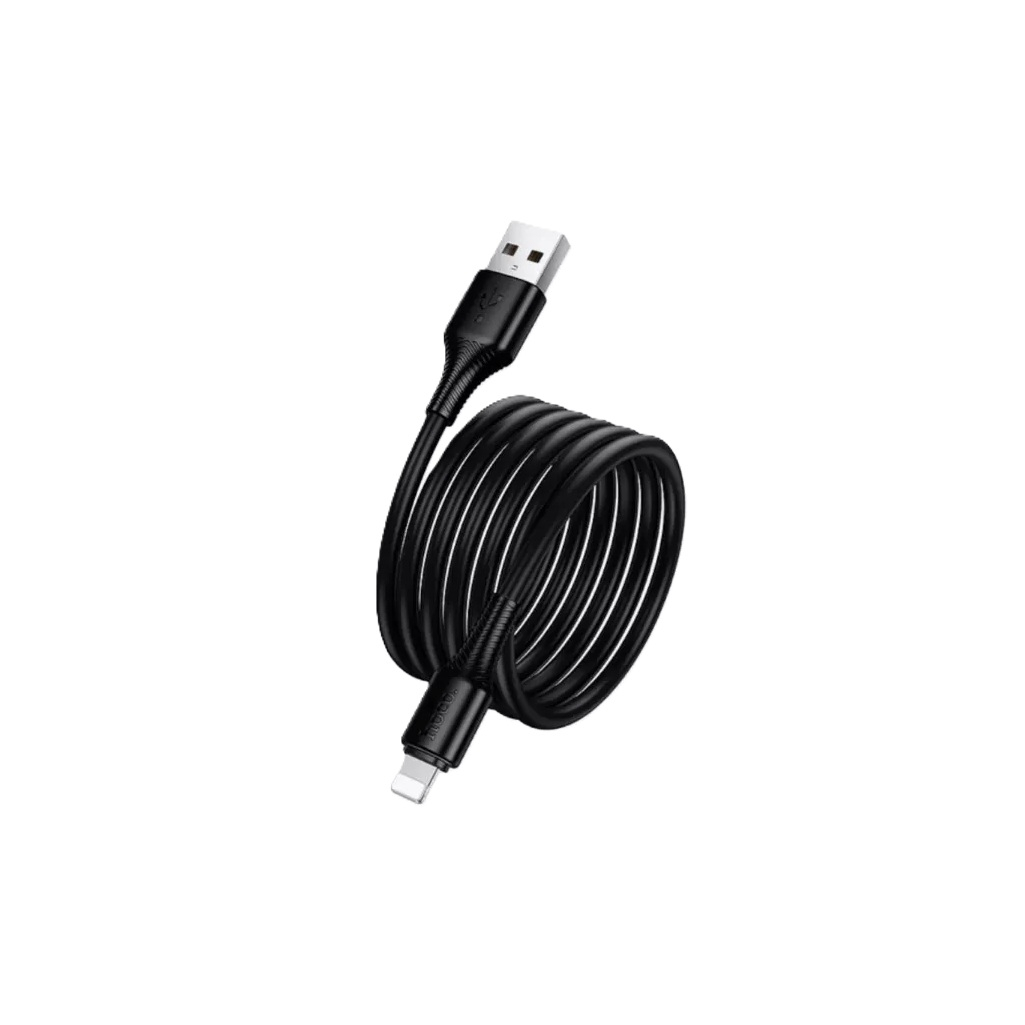 Кабель Hoco X120, Lightning - USB, USB 2.0 Type-B, 2.4 А, силикон, цвет черный, 1 м