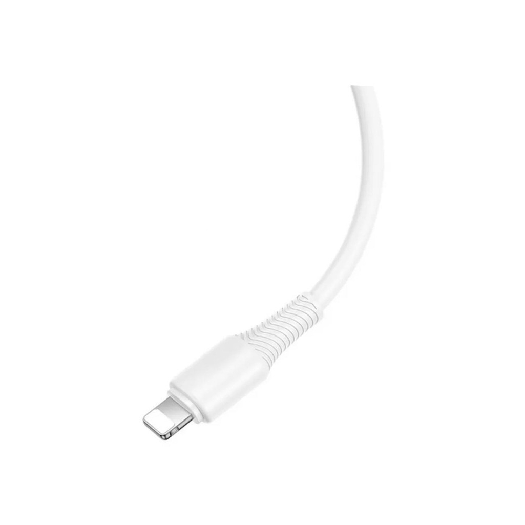 Кабель Hoco X120, Lightning - USB, 2.4 А, ПВХ, цвет белый, 1 м