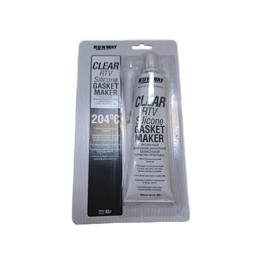 Герметик силиконовый Runway RW8502, многофункциональный, прозрачный, 85 г 