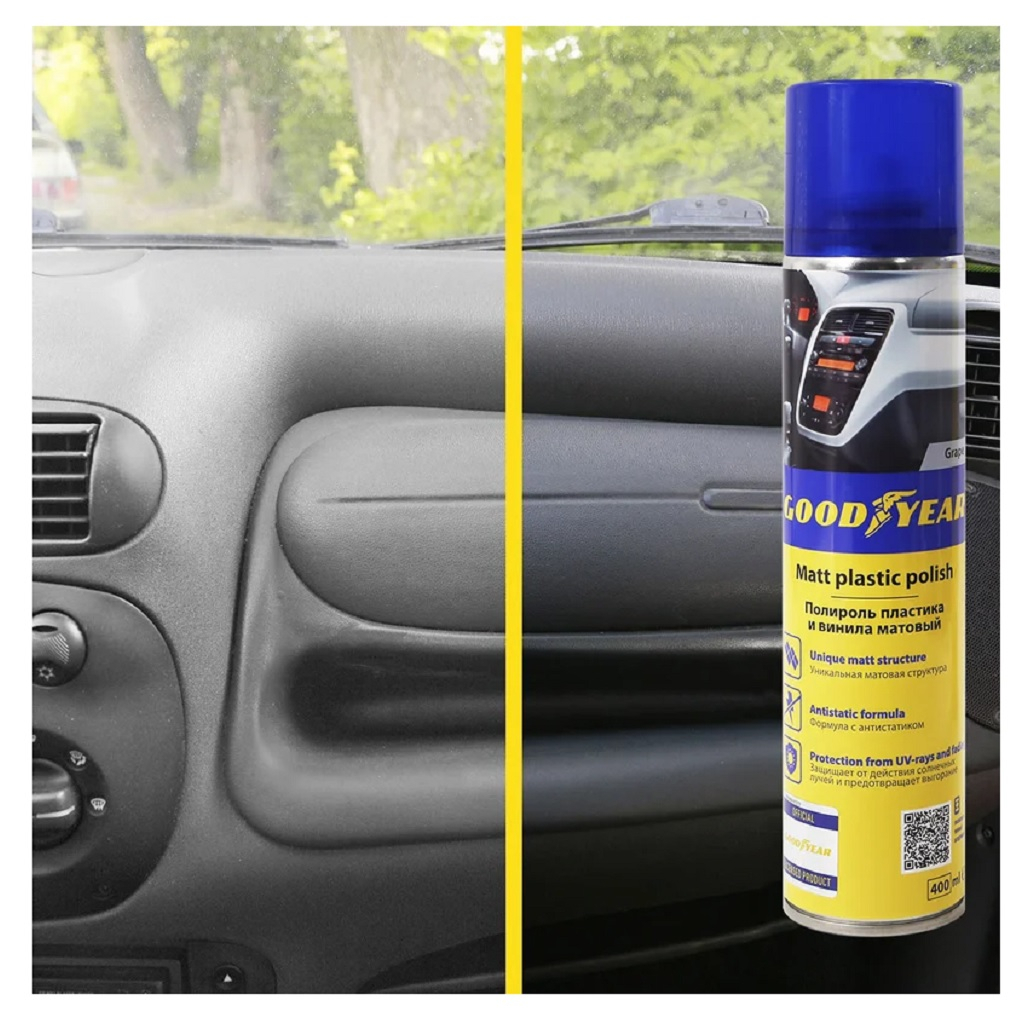 Полироль для пластика Goodyear Виноград Grape GY000794, матовый, аэрозоль, 400 мл