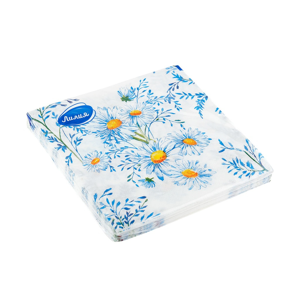 Салфетки бумажные Лилия Прелесть 2-х слойные, 33х33 см, 20 шт