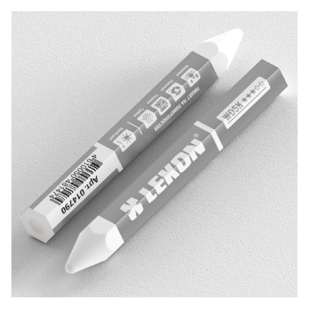 Мелок восковой Lekon Wosk для мокрых и грязных поверхностей, белый, 1 шт