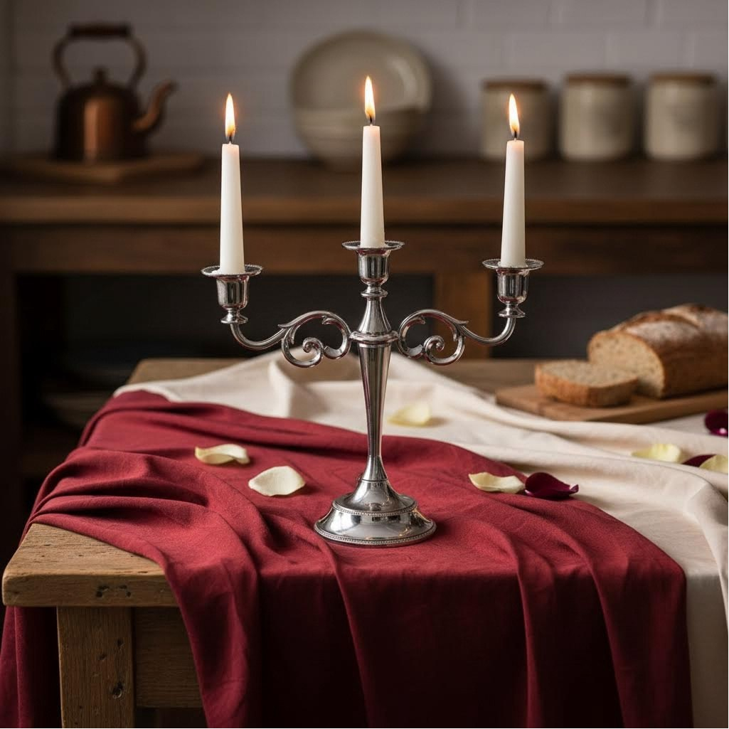 Подсвечник Лаконичность 279239, металл, на 3 свечи, цвет чёрный, хром, 10х25.5х27 см