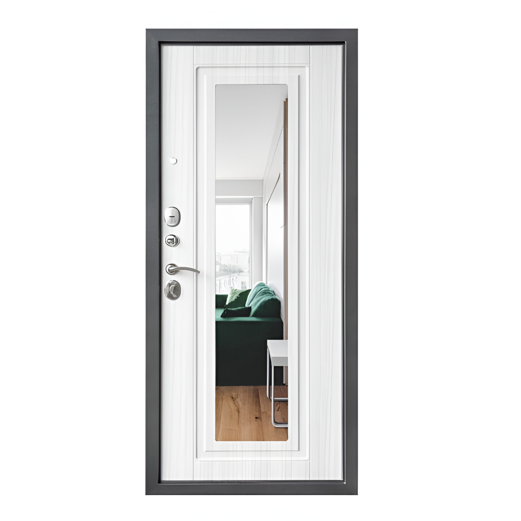 Дверь металлическая Дверной континент, Рубикон АБЗ античное серебро, сандал белый, 2050х960 мм, входная, Левая L