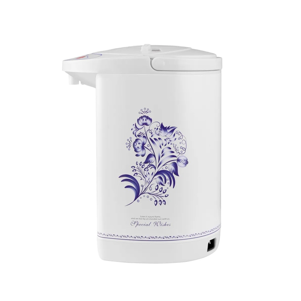 Термопот Optima AP-453CGZ Гжель 4.5 л, нержавеющая сталь, пластик, 800 Вт, белый