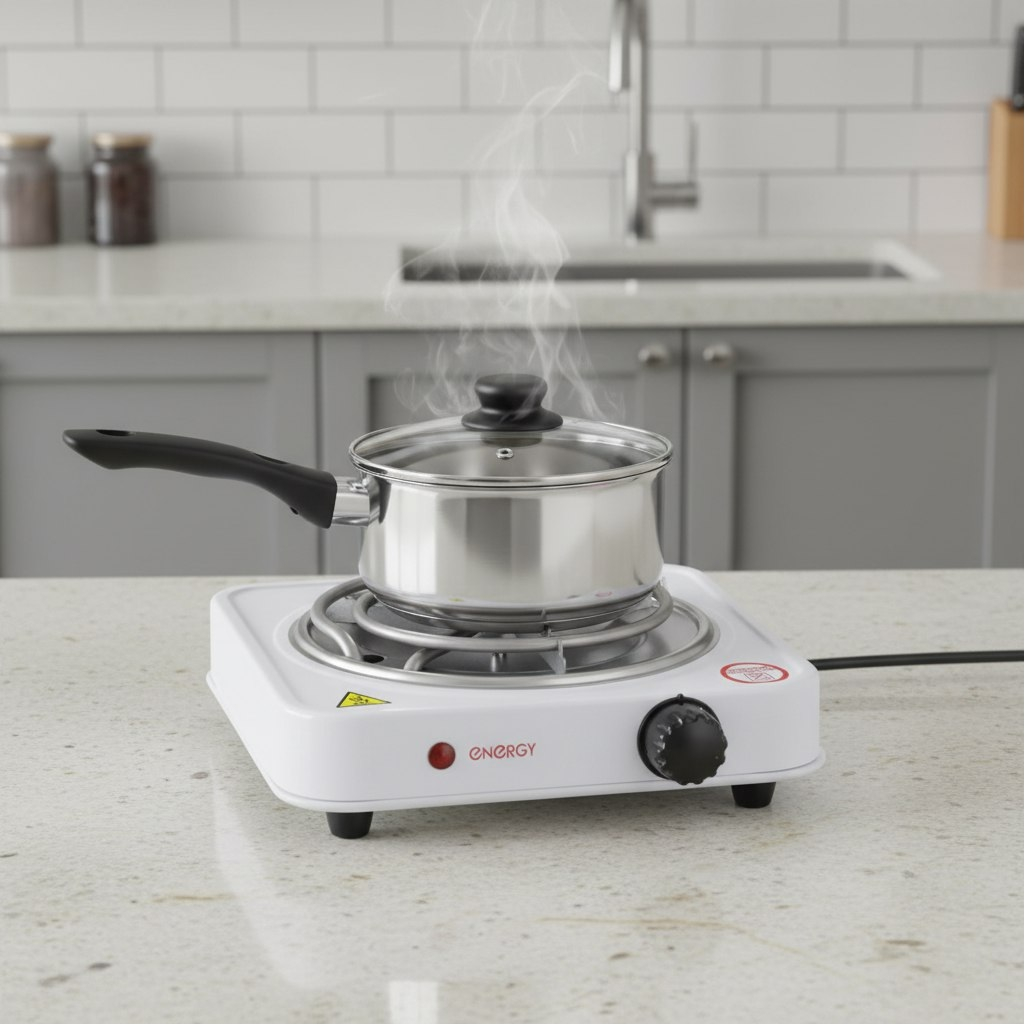 Электроплитка настольная Energy EN-902, 1 конфорка, цвет белый, 1 кВт