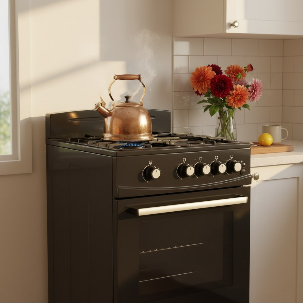 Плита комбинированная MIU UNO 51S, цвет черный, объем электродуховки 52.8 л, откидная дверца