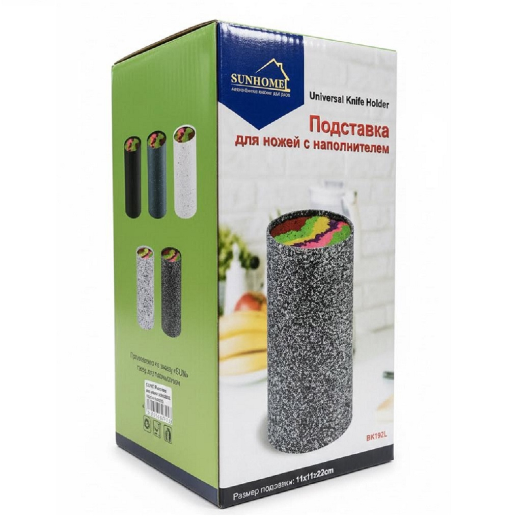 Подставка для ножей Sunhome, с наполнителем, 11х11х22 см