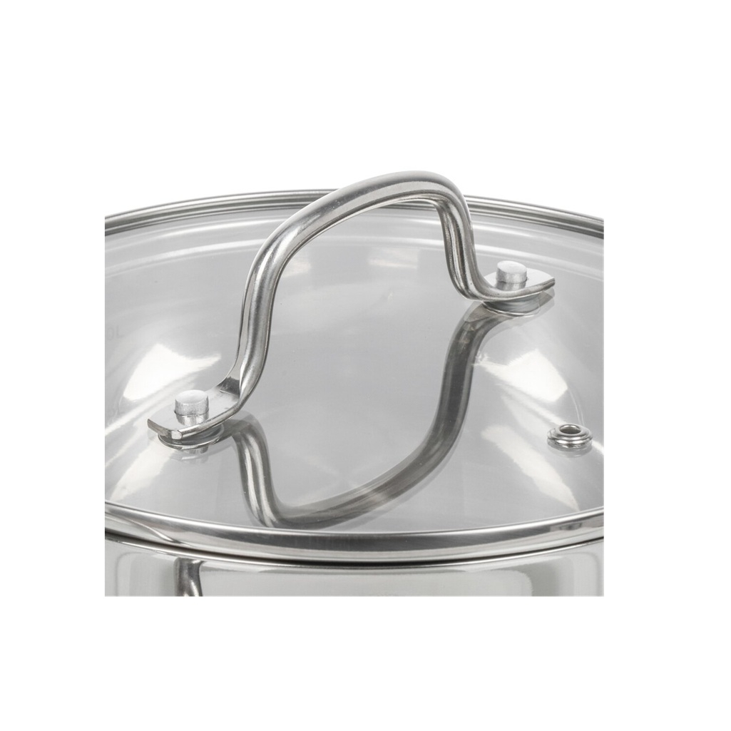 Набор кастрюль Daniks Нолан нержавеющая сталь, индукция 1.9л, 3.6л, 6.1 л