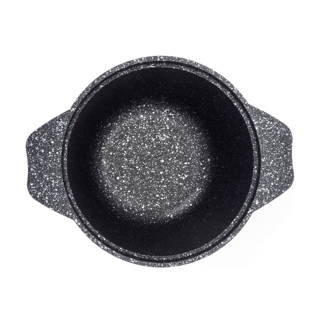 Кастрюля Kukmara КМТ12А со стеклянной крышкой, эргономичные ручки, тёмный мрамор, 1 л