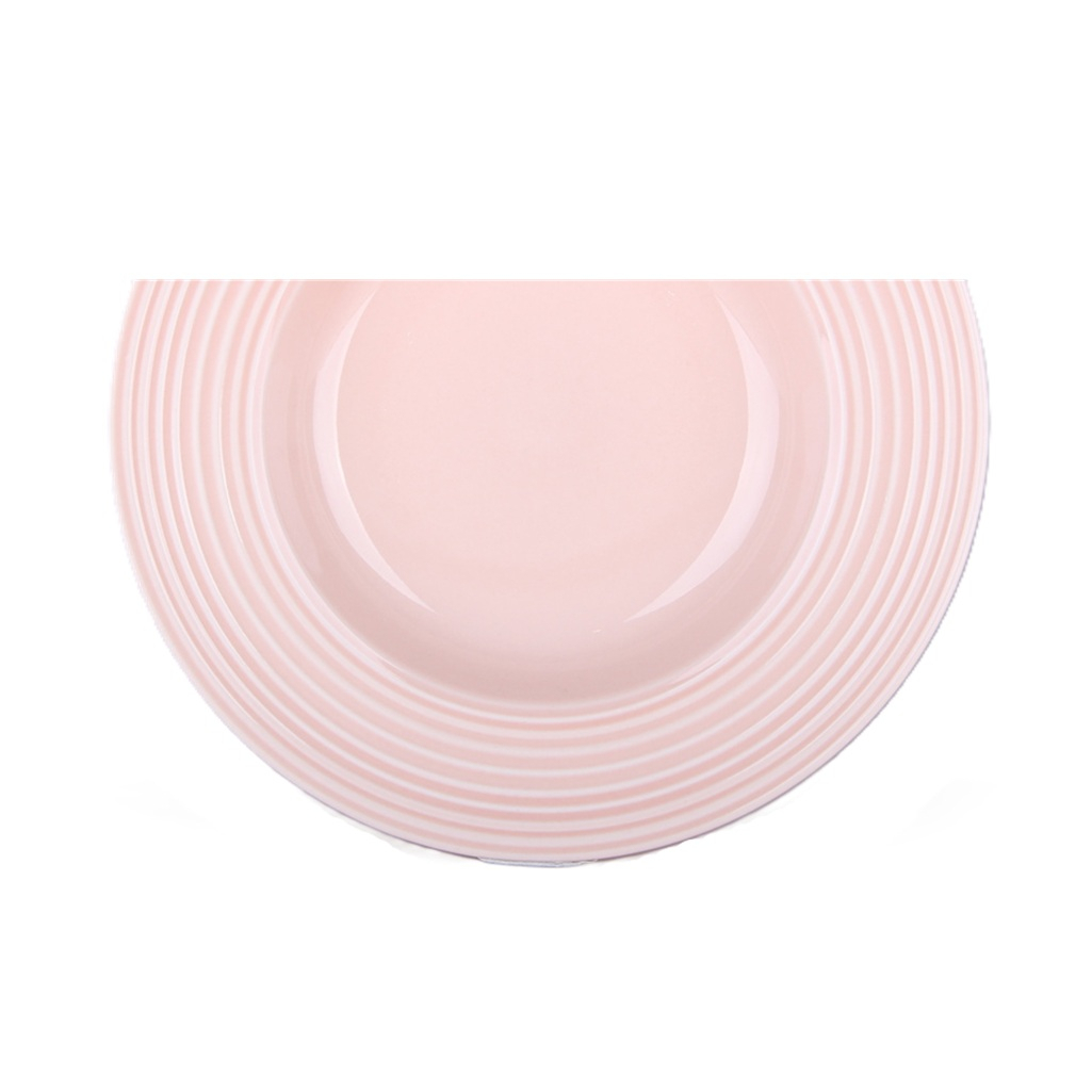Тарелка обеденная Коралл Beige 7924, круглая, фарфор, розовая, 20 см