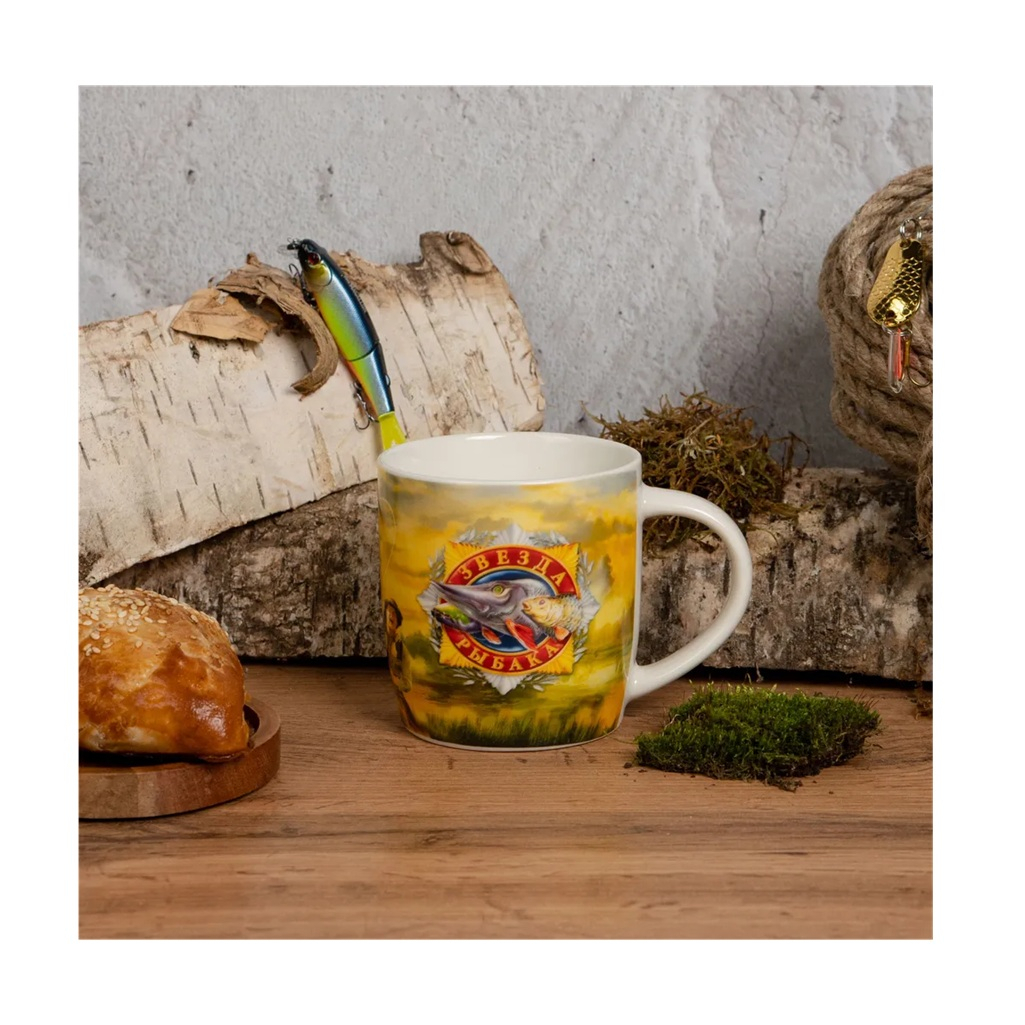 Кружка Коралл Рыбаку, фарфор, различные цвета, 8.5х9х12 см, 350 мл