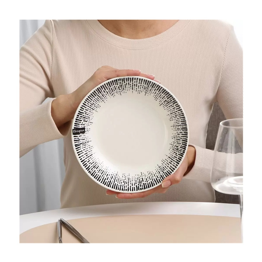 Тарелка суповая Elrington Mila Ripsy 253-27012, круглая, керамика, 20 см