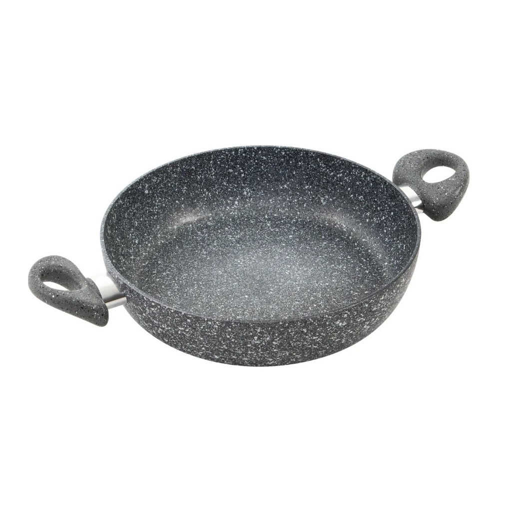 Жаровня Scovo Stone Pan ST-041, алюминий, антипригарное покрытие, со стеклянной крышкой, 26 см