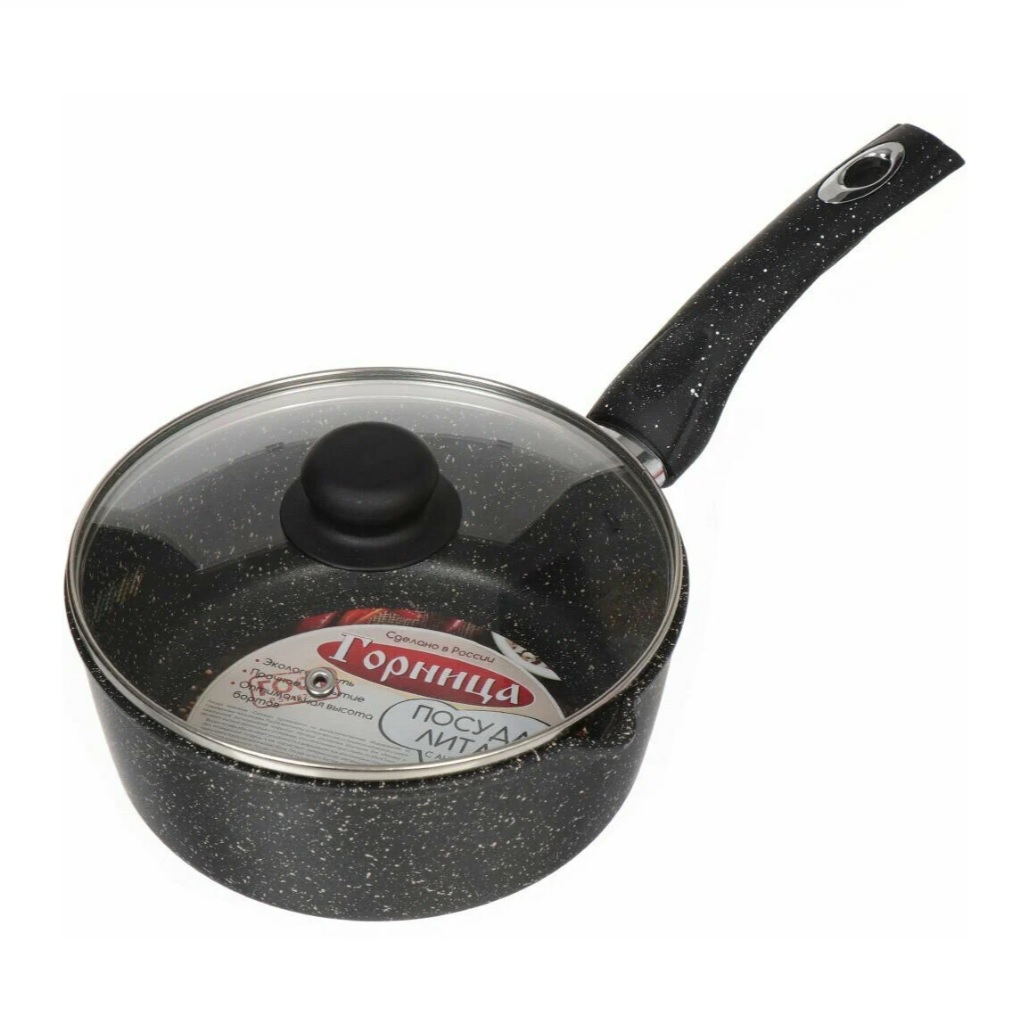 Ковш Горница Гранит кш2011аг, антипригарное покрытие, пластиковая, съемная ручка, 2 л