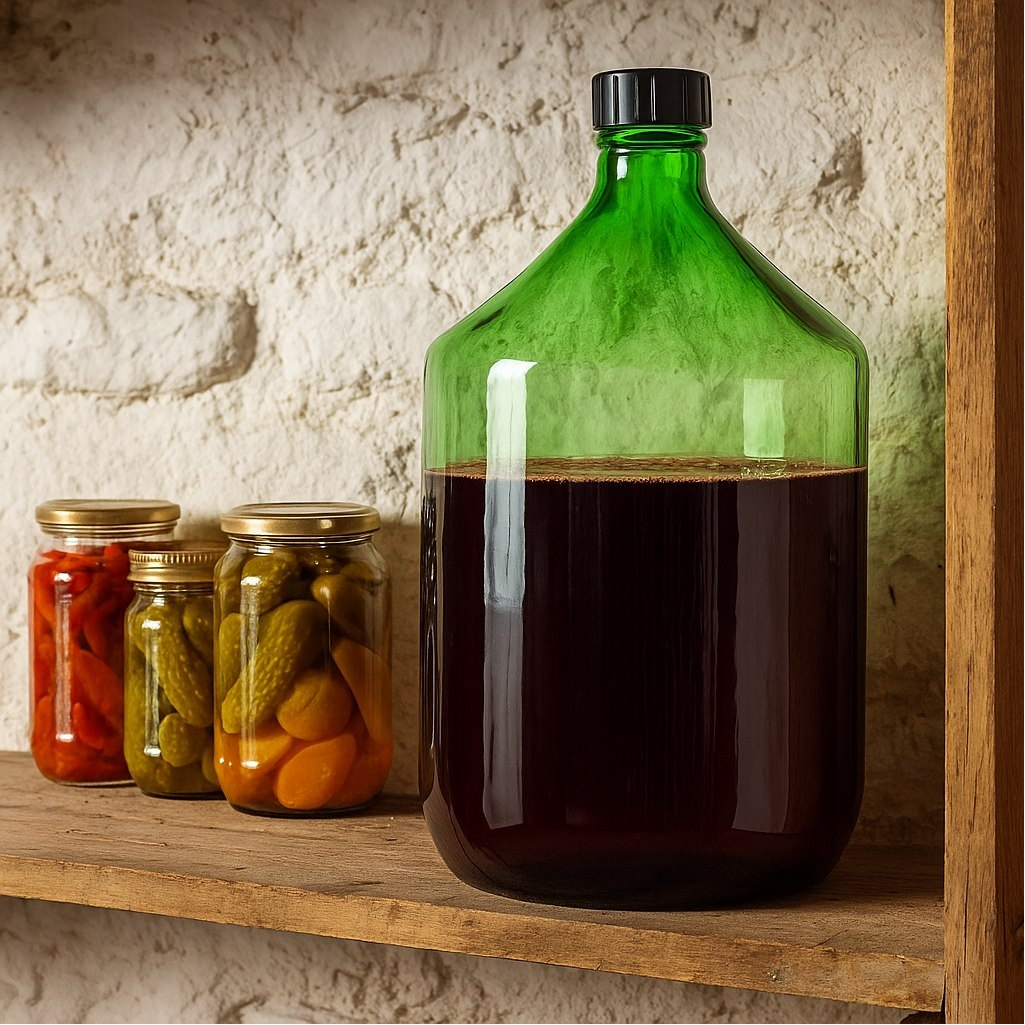 Бутыль винная Казак ТО 58, с крышкой, стеклянная, зеленая, 15 л