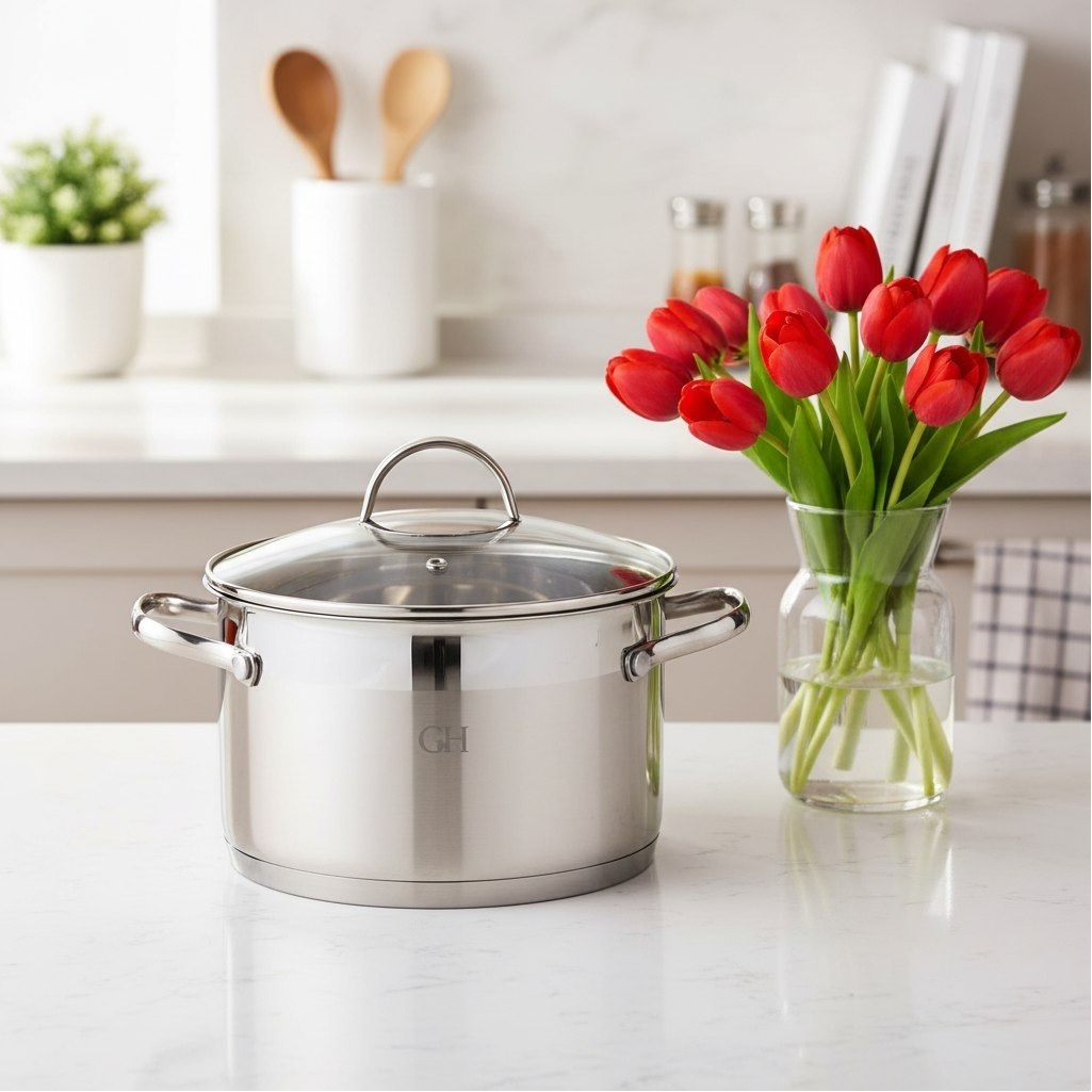 Кастрюля Gold House Ringo GH-1827, нержавеющей стал, стеклянная крышка, 95х160 мм, 2.1 л