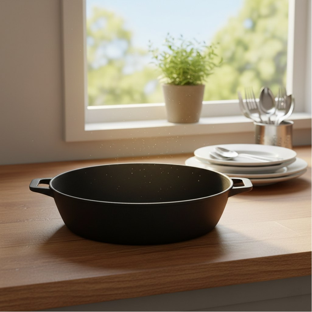 Жаровня чугунная Boniron BС500/120-2, термообработанная, с ручками, 120х500 мм