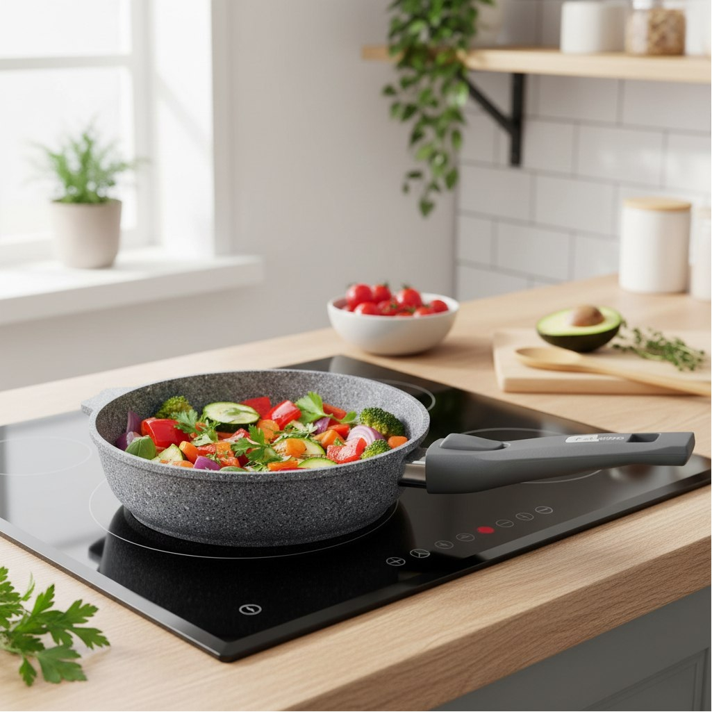 Сковорода Мечта Premium grey 18901, антипригарное покрытие, серая, диаметр 180 мм