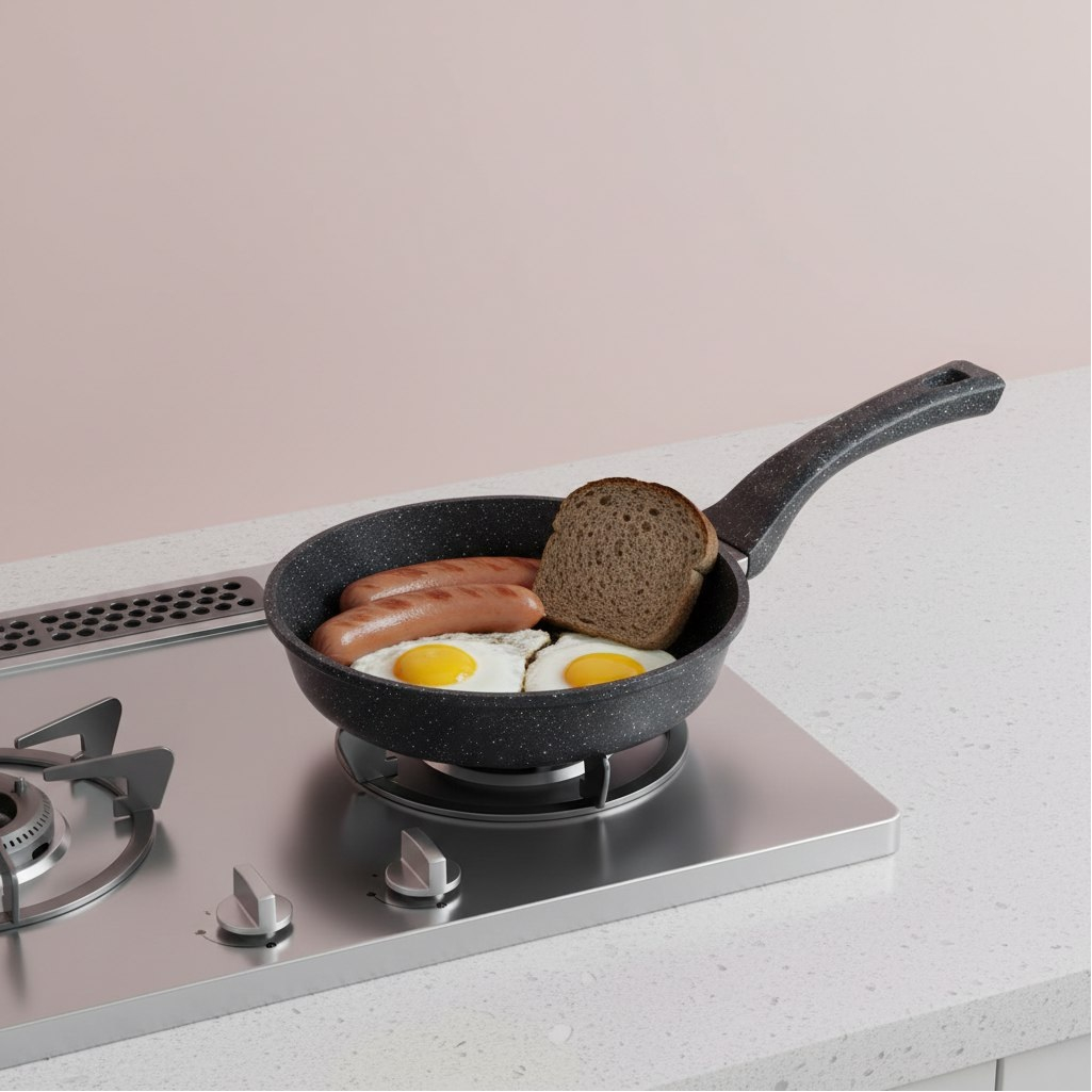 Сковорода Горница Гранит Induction, 200 мм, антипригарное покрытие, черный, индукция
