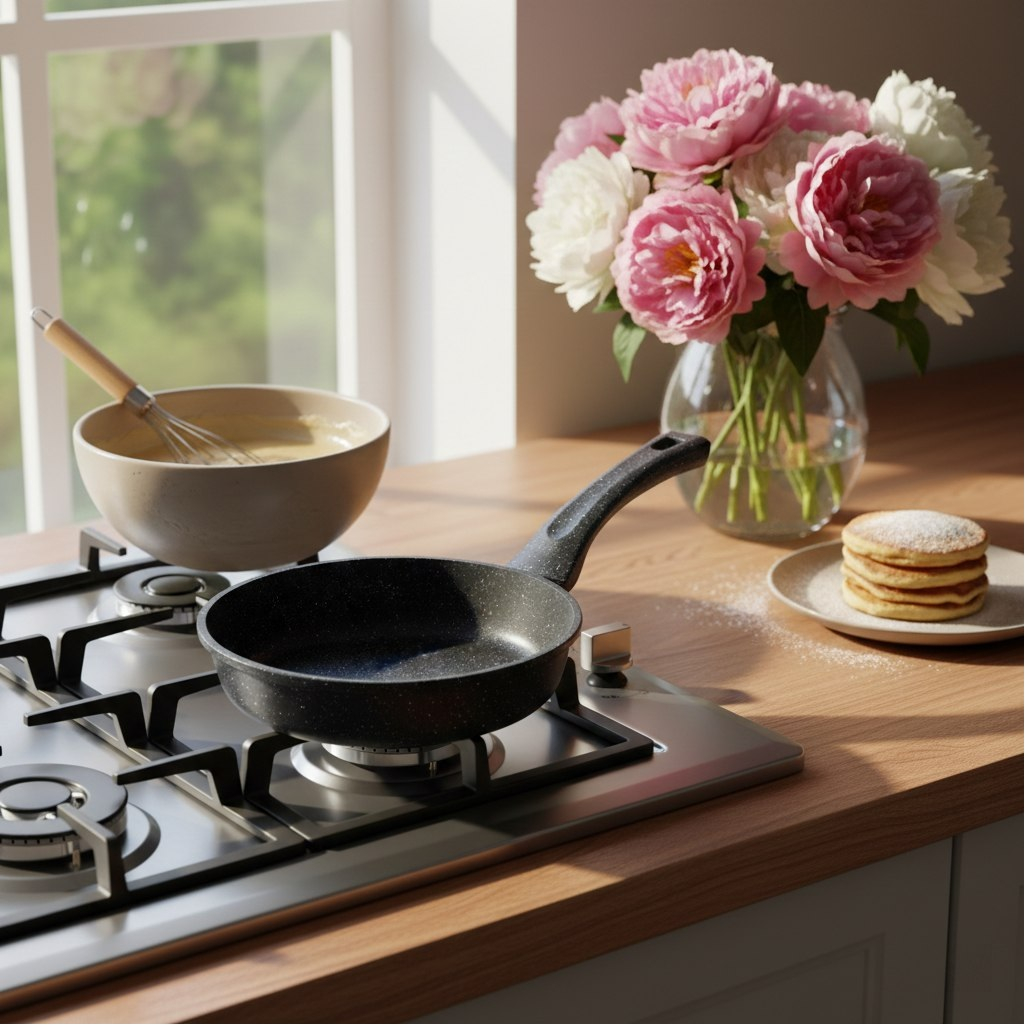 Сковорода Горница Гранит Induction, 200 мм, антипригарное покрытие, черный, индукция