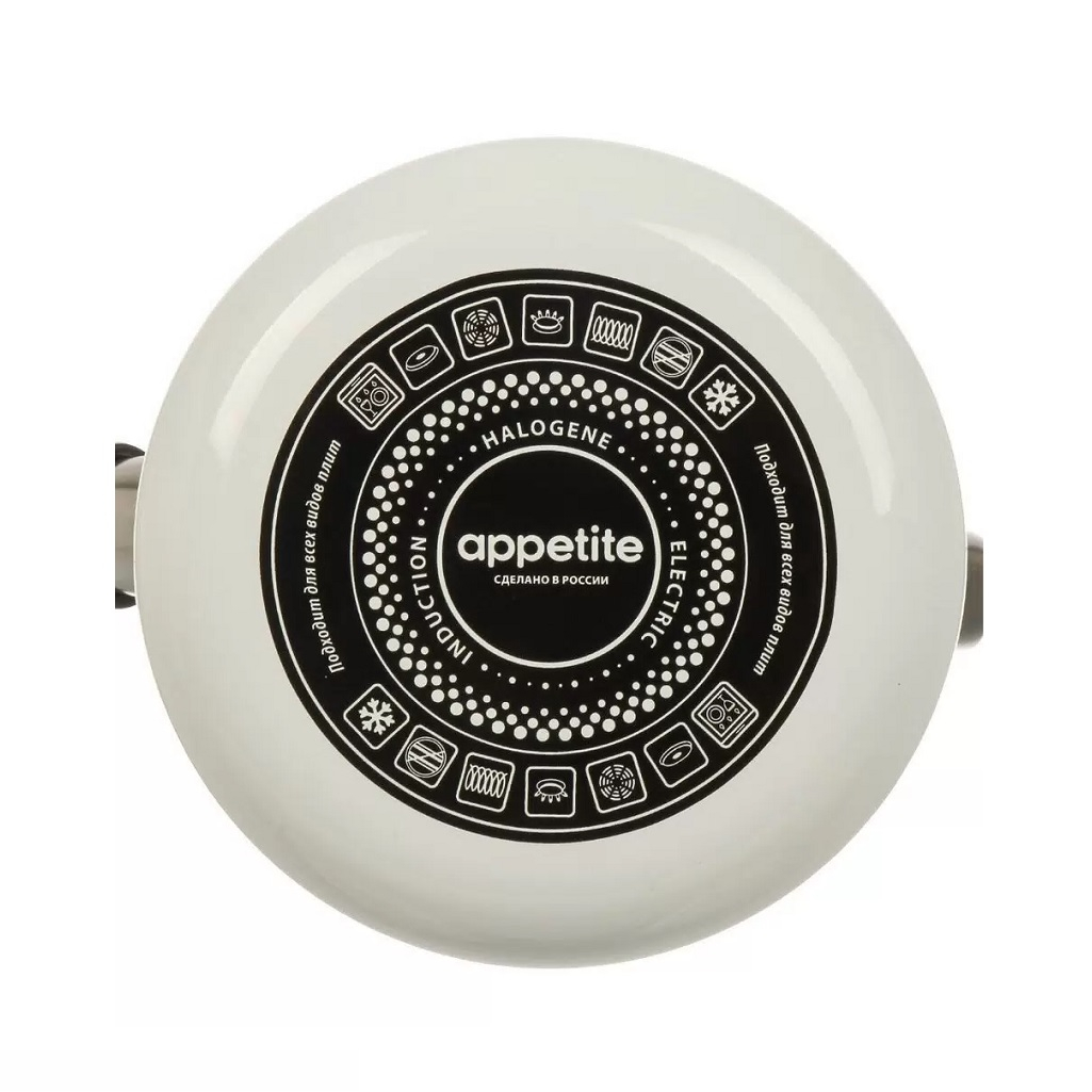 Чайник эмалированный Appetite Citron 4с209я, белый, со свистком, индукция, 3 л