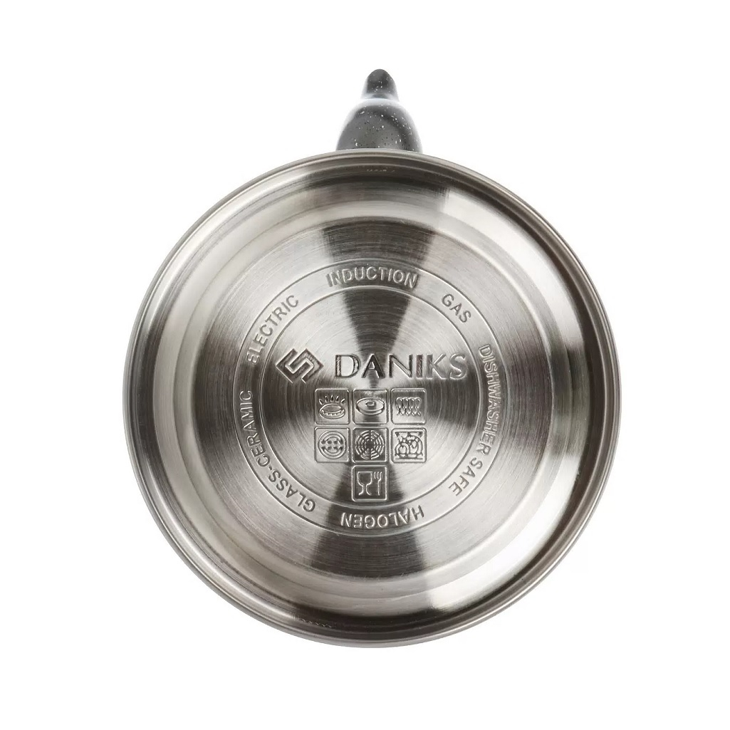 Чайник Daniks GS-04592C-1.2L, сталь, матовый, черный, индукция, 1.2 л