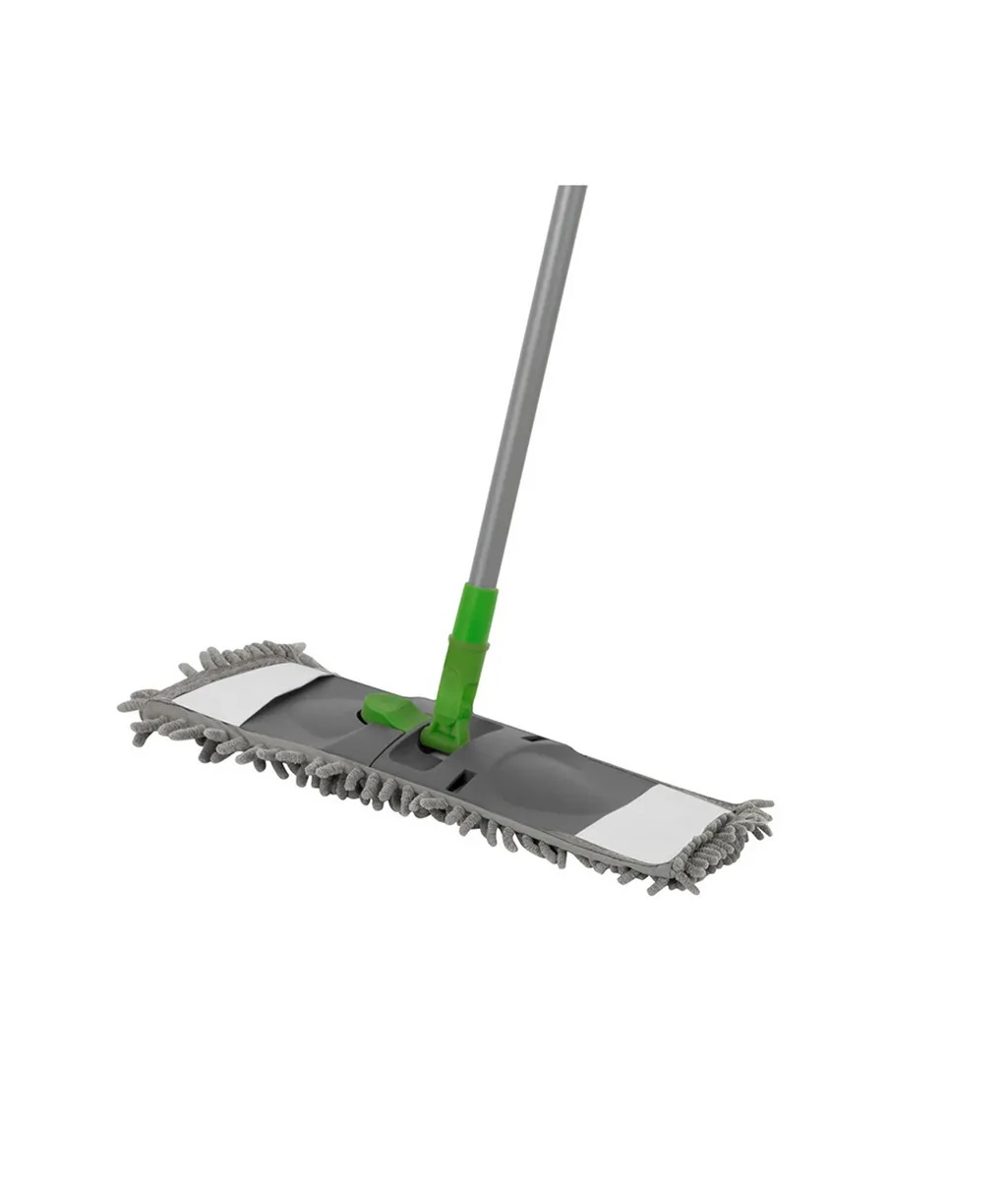 Швабра для пола Рыжий Кот Mop Clean 310475, насадка из микрофибры, лапша, цвет серый