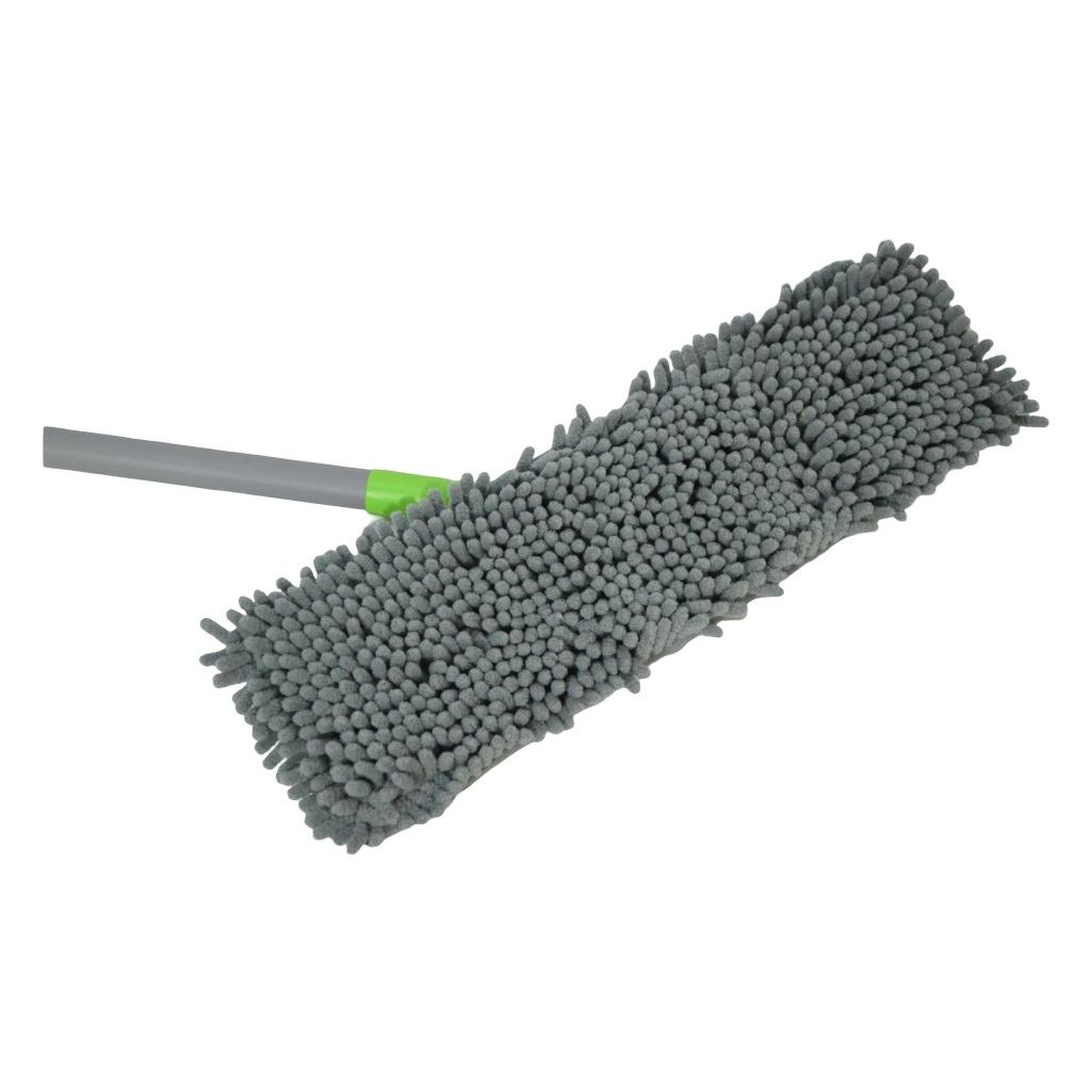 Швабра для пола Рыжий Кот Mop Clean 310475, насадка из микрофибры, лапша, цвет серый