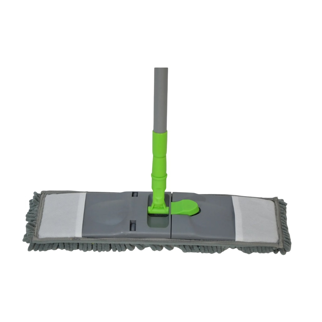 Швабра для пола Рыжий Кот Mop Clean 310475, насадка из микрофибры, лапша, цвет серый