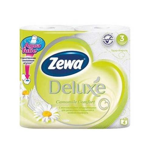 Туалетная бумага Zewa Deluxe 3-х слойная ромашка, 4шт