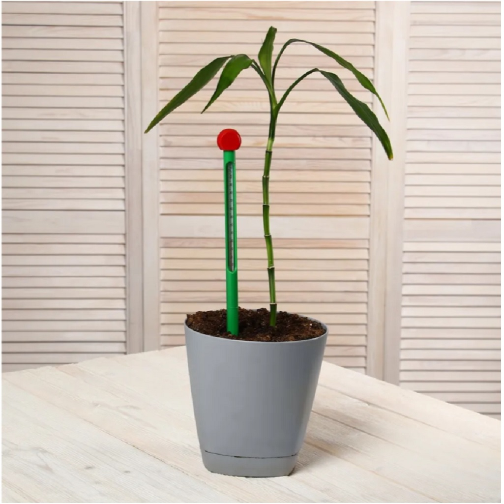 Термометр Greengo для измерения температуры почвы и воды, зеленый