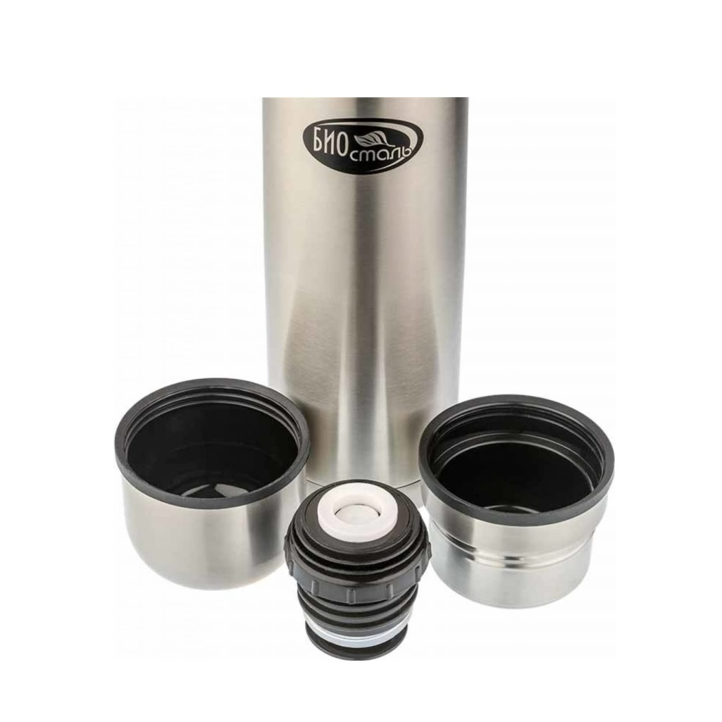 Термос Biostal NВ-1000К2, для еды, нержавеющая сталь, колба нержавеющая сталь, 2 чашки, 1 л