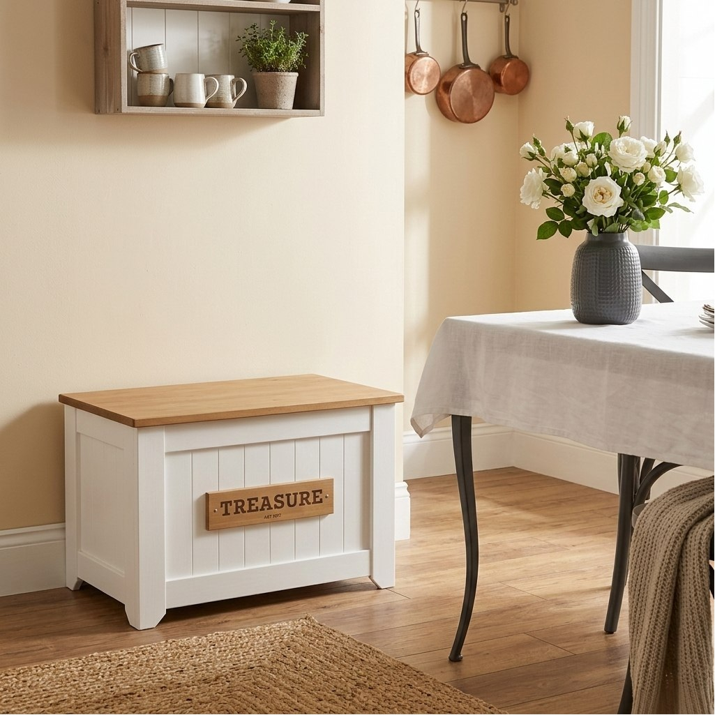 Сундук Treasure для хранения предметов, ЛДСП+МДФ, белый, 470х510х920 мм