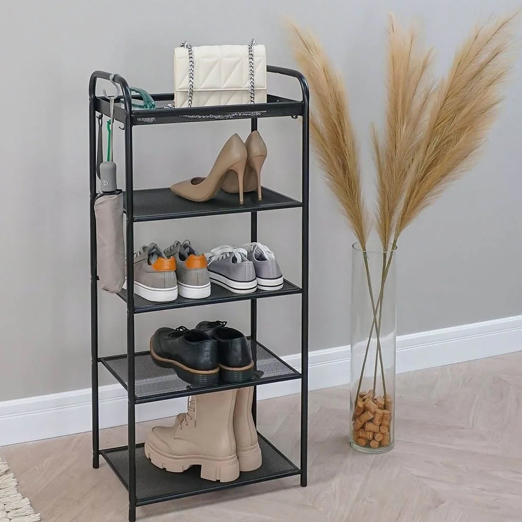 Подставка для обуви ЗМИ Верона 15, ПДО В15МЕТ, 5 полок, цвет черный, 300х450х950 мм