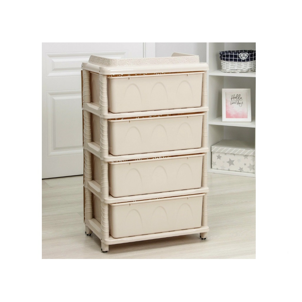 Комод Альтернатива Лаура М6839, 4 ящика, 425х560х925 мм, слоновая кость, пластиковый