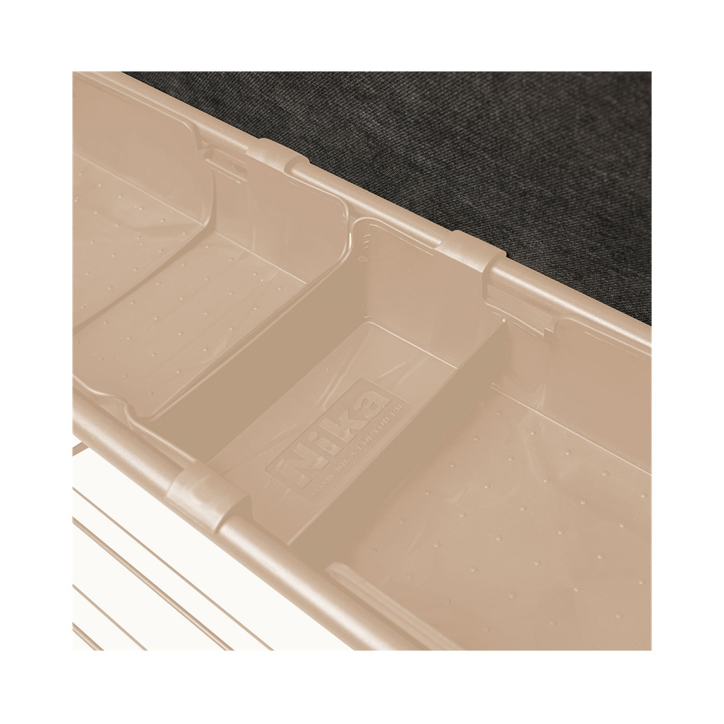 Вешалка напольная Ника, 2 полки, мягкое сиденье, слоновая кость, бежевый металлик, 33.5х82.5х175 см